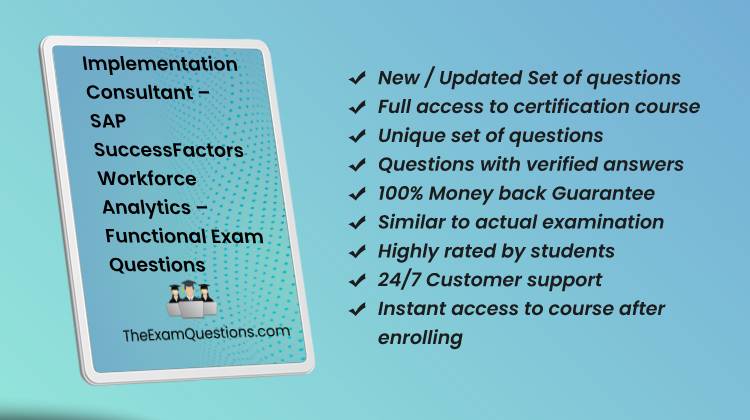 Implementation Consultant – SAP SuccessFactors Workforce Analytics – Functional {C_THR89_2411} Pdf Questions