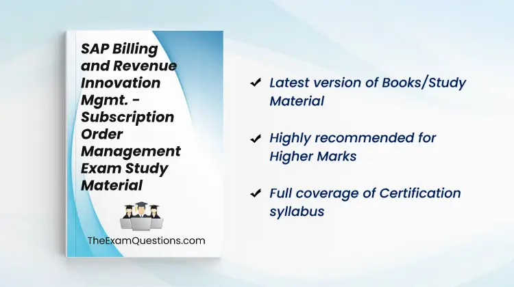 Books/Study Material - SAP Billing and Revenue Innovation Mgmt. - Subscription Order Management {C_BRSOM_2020}
