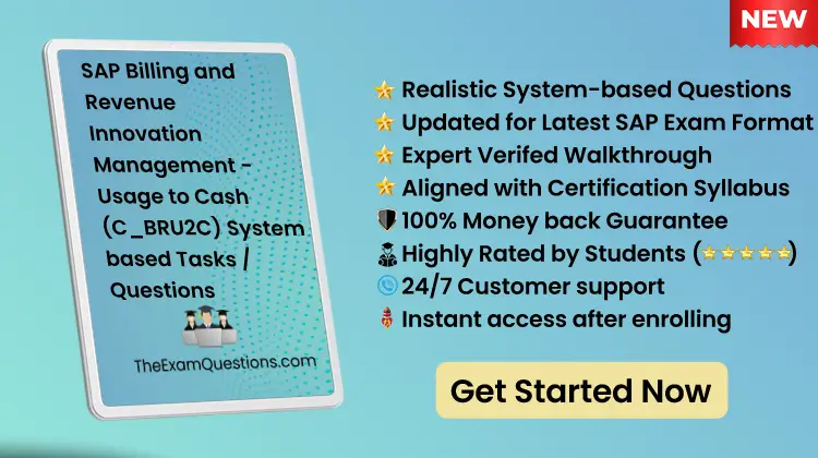 SAP Billing and Revenue Innovation Management - Usage to Cash {C_BRU2C} - System Pdf Tasks/Questions