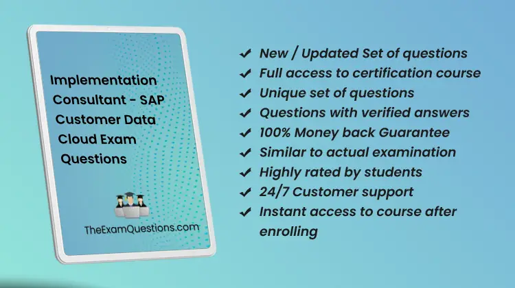 Implementation Consultant - SAP Customer Data Cloud {C_C4H62_2408} Questions