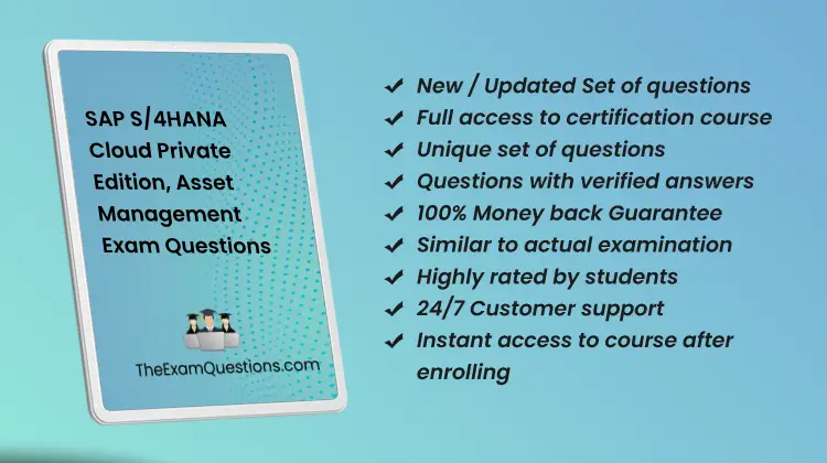 SAP S/4HANA Cloud Private Edition, Asset Management {C_S43_2023} Pdf Questions