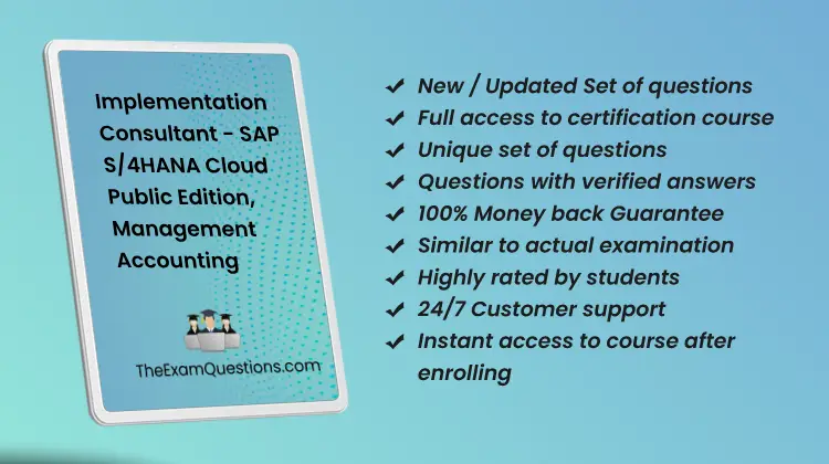 Implementation Consultant - SAP S/4HANA Cloud Public Edition, Management Accounting {C_S4CCO_2506} Questions