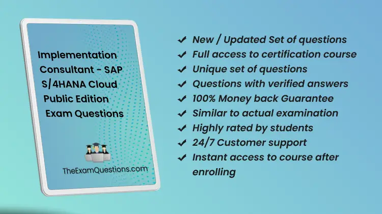 Implementation Consultant - SAP S/4HANA Cloud Public Edition {C_S4CPB_2502} Pdf Questions