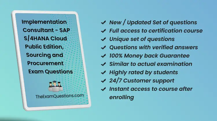 Implementation Consultant - SAP S/4HANA Cloud Public Edition, Sourcing and Procurement {C_S4CPR_2502} Pdf Questions