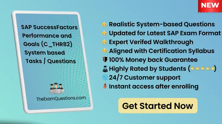 SAP SuccessFactors Performance and Goals {C_THR82} - System Pdf Tasks/Questions