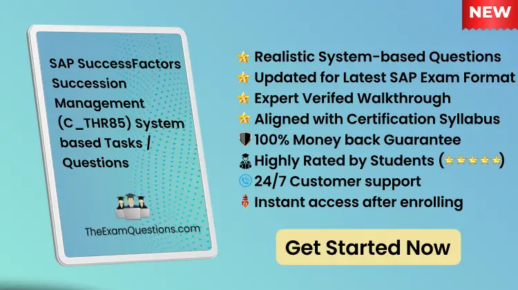 SAP SuccessFactors Succession Management {C_THR85} - System Pdf Tasks/Questions