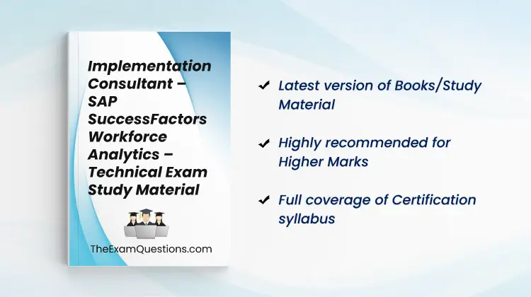 Books/Study Material - Implementation Consultant – SAP SuccessFactors Workforce Analytics – Technical {C_THR96_2505}