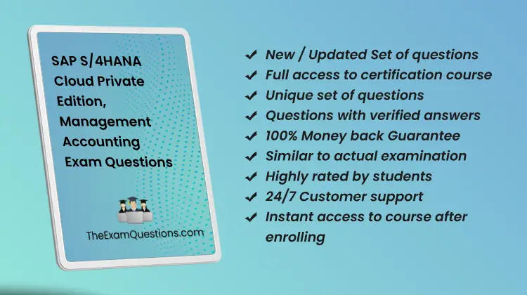 SAP S/4HANA Cloud Private Edition, Management Accounting {C_TS4CO_2023} Questions