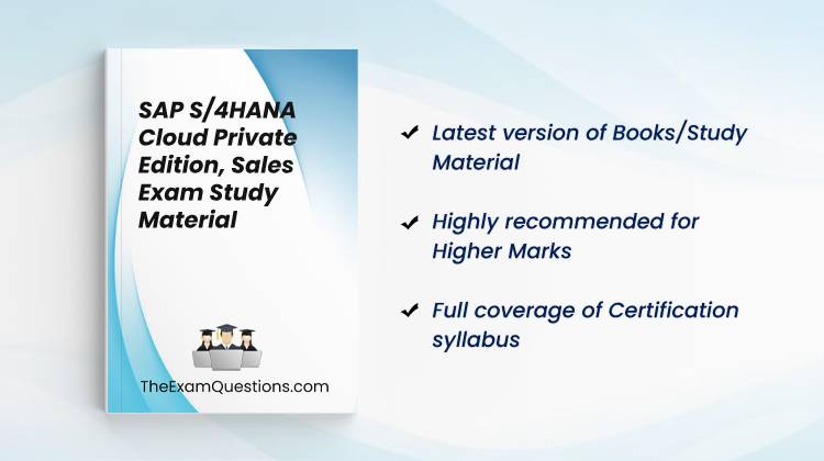 Books/Study Material - SAP S/4HANA Cloud Private Edition, Sales {C_TS462_2023} 