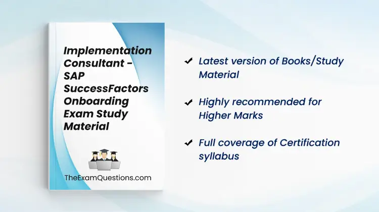 Books/Study Material - Implementation Consultant - SAP SuccessFactors Onboarding {C_THR97_2505}