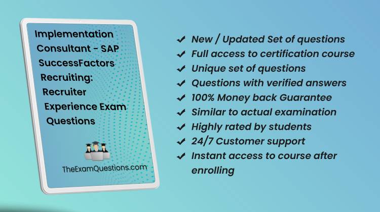 Implementation Consultant - SAP SuccessFactors Recruiting: Recruiter Experience {C_THR83_2405} Pdf Questions