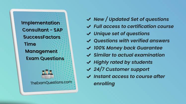 Implementation Consultant - SAP SuccessFactors Time Management {C_THR94_2405} Pdf Questions