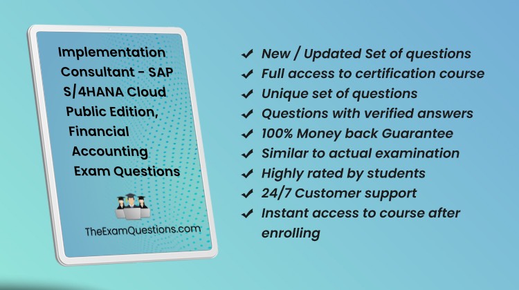 Implementation Consultant - SAP S/4HANA Cloud Public Edition, Financial Accounting {C_S4CFI_2408} Pdf Questions