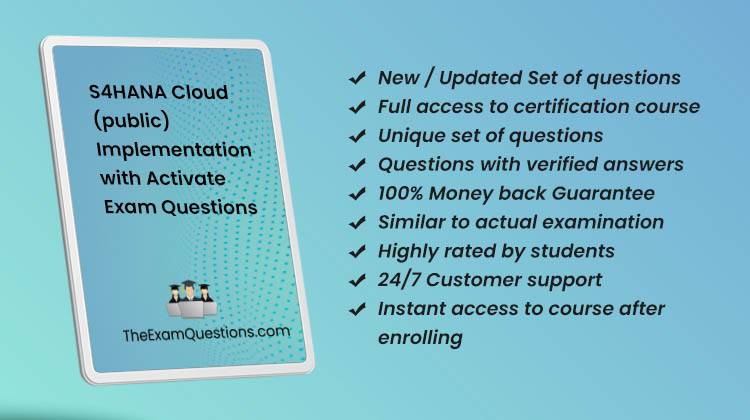 S4HANA Cloud (public) Implementation with Activate {C_TS4C_2023} Questions