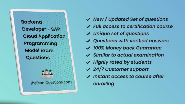 Backend Developer - SAP Cloud Application Programming Model {C_CPE_16} Questions	