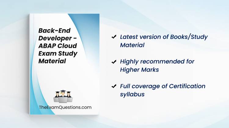 Books/Study Material - Back-End Developer - ABAP Cloud {C_ABAPD_2309}