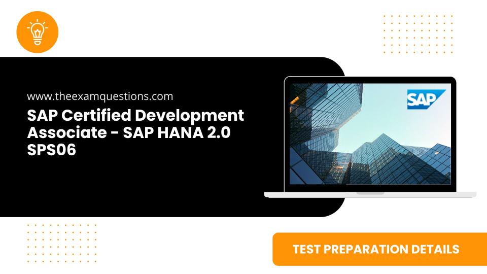 SAP Certified Development Associate - SAP HANA 2.0 SPS06