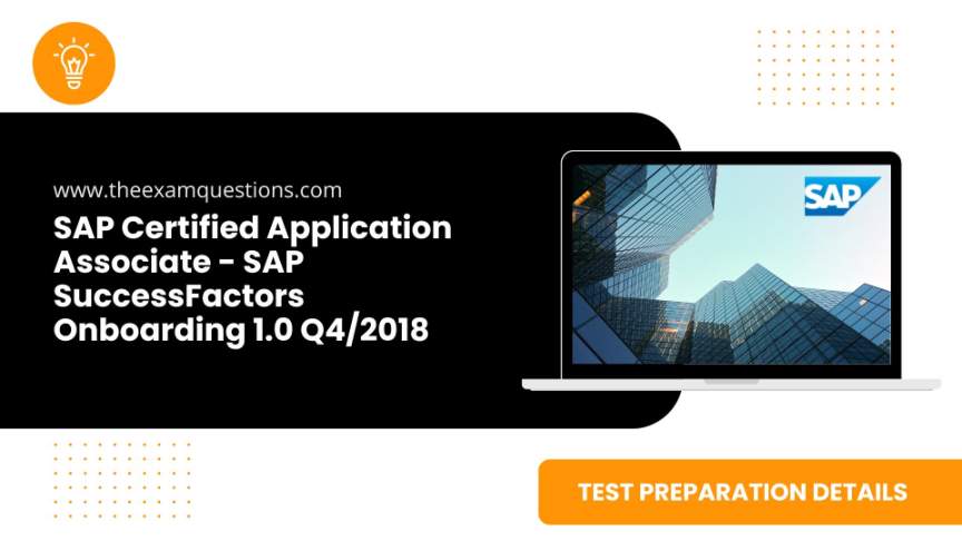 SAP Certified Application Associate - SAP SuccessFactors Onboarding 1.0 Q4/2018