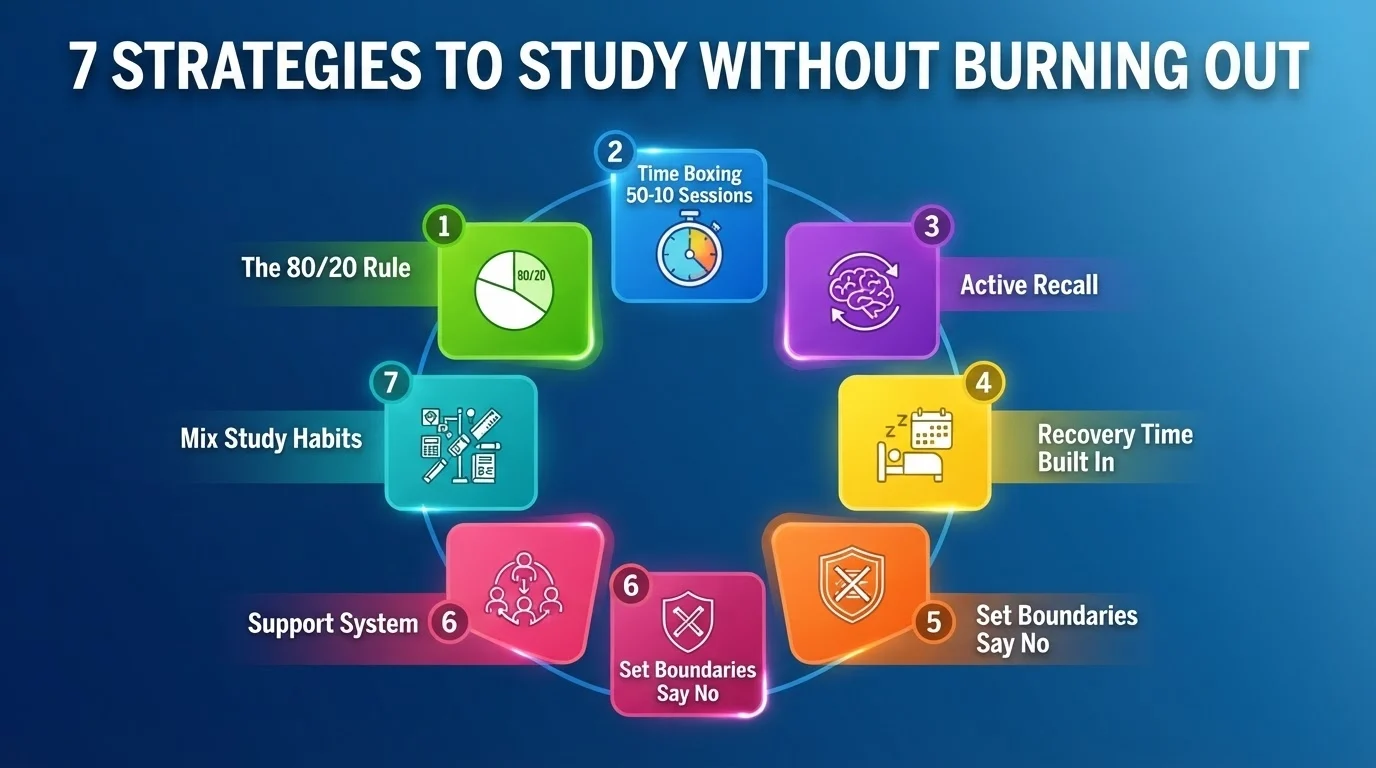 7 STRATEGIES TO STUDY WITHOUT BURNING OUT"