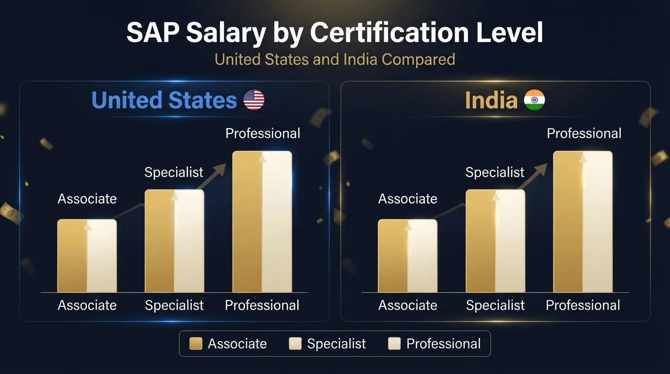 SAP Salary by Level: US vs India