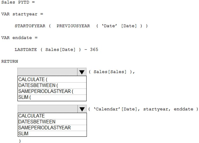 You are enhancing a Power BI model that has DAX calculations.