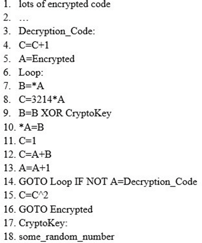 Here is a section of the code